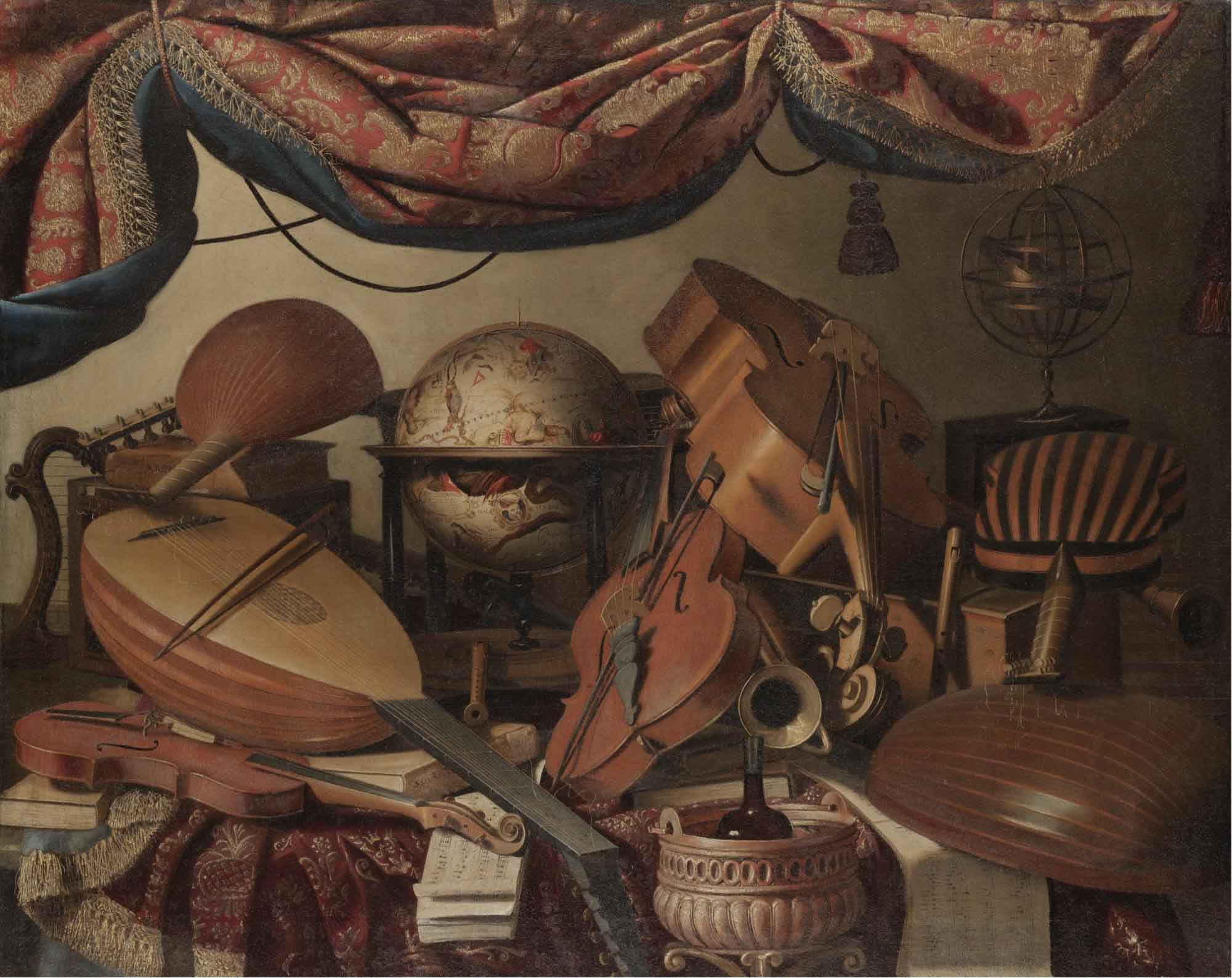 A Still Life with Musical Instuments including a Viola